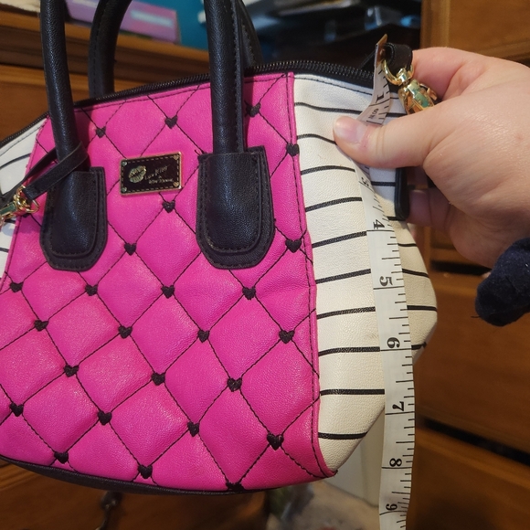 Pink and Black Betsey Johnson Purse - Picture 2 of 3
